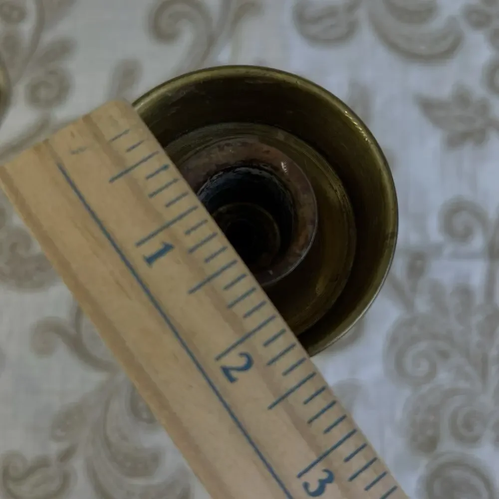 Brass Candlestick Holders Pair 8.5